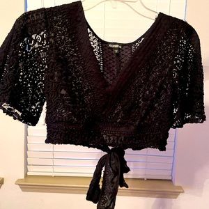 Black Lace crop top